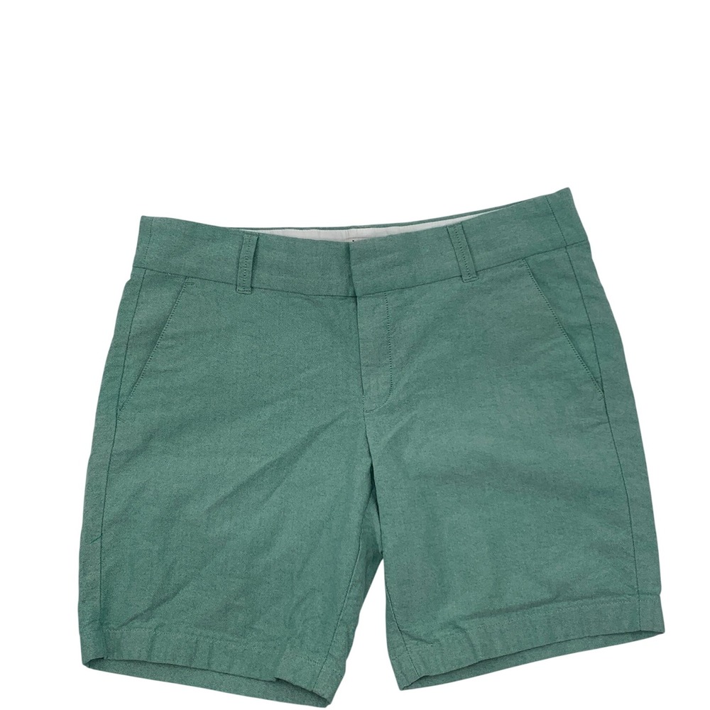 J.Crew Womens Green Heathered Chino Shorts Size 8 Cotton J0813 SU 18